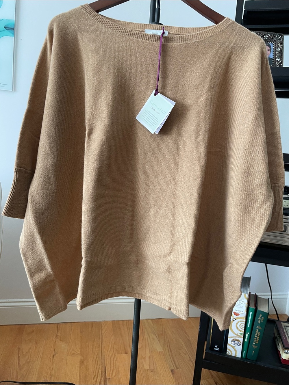 Garnet Hill Camel Crewneck Tunic Sweater